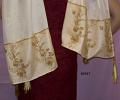 Natural Ivory Pure Silk Embroidered Dupatta Chunni #2947